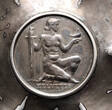 Switzerland Silver bowl / saucer with 1936 5 Francs coin SUP
