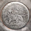 Ethiopia, Menelik II Silver bowl / saucer with 1900 1 Birr coin SUP