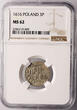 Poland, Zygmunt III Waza Poltorak 1616 (w) Krakow mint NGC MS 62