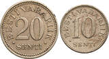 Estonia, Republic 1918-1941 10, 20 Senti 1931, 1935 TTB