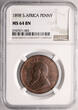 South Africa Penny 1898 NGC MS 64 BN