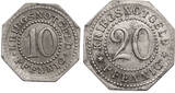 Schwarzburg-Sondershausen Notgeld 10 and 20 Pfennig 1918 SUP / SUP+