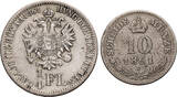 Austria , Franz Joseph I, 1/4 Florin, 10 Kreuzer 1861 V TTB- / TB