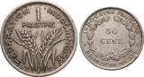French Indo-China Set: 50 Cents, 1 Piastre 1946-1947 TTB-