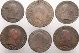 Austria (Holy Roman Empire) Set 6 Cu coins 1800-1812 Franz II (I) fast TB / TTB-
