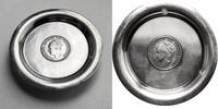 Silver bowl / saucer with 1943 Netherlands, Wilhelmina 1 Gulden coin 1943, 28 mm, weight approx. 10 g. .720, bowl diameter 88 mm, total vz