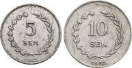 Indonesia - Irian Barat Set 5 & 10 Sen Sukarno -