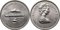 Tristan da Cunha 25 Pence / 1 Crown 1977 25th anniversary of Queen Elizabeths coronation FDC