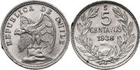 Chile, Republic 5 Centavos 1938 Condor FDC-