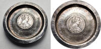 Silver bowl / saucer with 1780 Austria, Maria Theresa Thaler vz