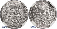 Poltorak (1/24 thaler / Dreipölker) 1619 Vilnius Poland / Lithunania Zygmunt III Waza NGC MS 61