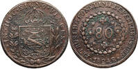 80 Reis 1824 R Brazil, Pedro I  ss