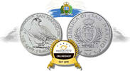 SAN MARINO 5 Euro 2025 Silber Wanderfalke stempelglanz 1 Feinunze San Marino 5 Euro 2025 stempelglanz