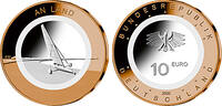 BRD 50 Euro 5 x 10 Euro 2020 Luft bewegt An Land bankfrisch mit Polymerring und Rotbronze FDC