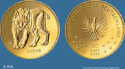 BRD 20 Euro Gold 2025 Luchs - Serie Rückkehr der Wildtiere 20 Euro 2025 stempelglanz