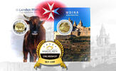 MALTA 2 x 2 Euro 2025 Malta Mdina und maltesischer Ochse im Originalblister Coincard 2 Euro 2025 stempelglanz