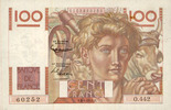BILLETS DE LA BANQUE DE FRANCE 100 francs Banque de France. Billet. jeune paysan, -