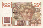 BILLETS DE LA BANQUE DE FRANCE 100 francs Banque de France. Billet. jeune paysan, -