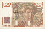 BILLETS DE LA BANQUE DE FRANCE 100 francs Banque de France. Billet. jeune paysan, -