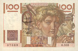 BILLETS DE LA BANQUE DE FRANCE 100 francs Banque de France. Billet. jeune paysan, -