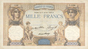 BILLETS DE LA BANQUE DE FRANCE 1000 francs Banque de France. Billet. Cérès et Mercure, -