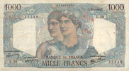 BILLETS DE LA BANQUE DE FRANCE 1000 francs Banque de France. Billet. Minerve et Hercule, -