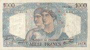 BILLETS DE LA BANQUE DE FRANCE 1000 francs Banque de France. Billet. Minerve et Hercule, -