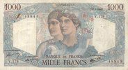 BILLETS DE LA BANQUE DE FRANCE 1000 francs Banque de France. Billet. Minerve et Hercule, -