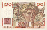 BILLETS DE LA BANQUE DE FRANCE 100 francs Banque de France. Billet. jeune paysan, -