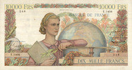 BILLETS DE LA BANQUE DE FRANCE 10000 francs Banque de France. Billet. Génie français, -