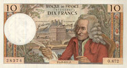 BILLETS DE LA BANQUE DE FRANCE 10 francs Banque de France. Billet. Voltaire, -