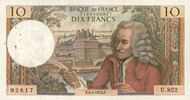 BILLETS DE LA BANQUE DE FRANCE 10 francs Banque de France. Billet. Voltaire, -