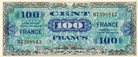 BILLETS DU TRESOR 100 francs Billet. France, type américain, 1945, série 2 -