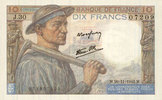 BILLETS DE LA BANQUE DE FRANCE 10 francs Banque de France. Billet. mineur, -