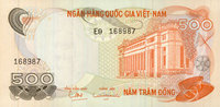 AUTRES BILLETS ETRANGERS Vietnam du Sud. Banque Nationale du Vietnam. 500 dong -