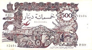 AUTRES BILLETS ETRANGERS 500 dinars Algérie. Banque Centrale. -