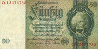 ALLEMAGNE 50 reichsmark Allemagne. Billet. 30.3.1933, série F/Q -
