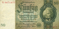 ALLEMAGNE 50 reichsmark Allemagne. Billet. 30.3.1933, série X/Y -