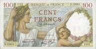 BILLETS DE LA BANQUE DE FRANCE 100 francs Banque de France. Billet. Sully, -