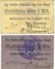 ALLEMAGNE - BILLETS DE NECESSITE (1914-1923) A - J Bischofswerder (Biskupiec, Pologne). Stadt. Billets. 1 mk ; 1/2 mk 8.8.1914 -