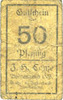 ALLEMAGNE - BILLETS DE NECESSITE (1914-1923) A - J 50 pf Borgentreich. J.H. Conze. Billet. série L -