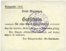 ALLEMAGNE - BILLETS DE NECESSITE (1914-1923) A - J 1 mark Dinslaken. Stadt. Billet. (Lebensmittel) (novembre) -