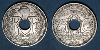 MONNAIES MODERNES FRANCAISES 25 centimes 3e république (1870-1940). Lindauer, type souligné, -