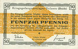 ALLEMAGNE - CAMPS DE PRISONNIERS DE GUERRE (1914-1 50 pf Allemagne. Golzern. Kriegsgefangenenlager. Billet. -