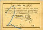 ALLEMAGNE - BILLETS DE NECESSITE (1914-1923) A - J 2 mark Einswarden. Frerichswerft. Billet. N° 195 ! -