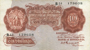 AUTRES BILLETS ETRANGERS 10 shillings Grande Bretagne. -