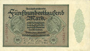 ALLEMAGNE 500 000 mark Allemagne. Billet. Série AB -