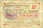 BILLETS DE NECESSITE FRANCAIS 2 francs Courrières (62). Commune. Billet. émission mai 1915 -