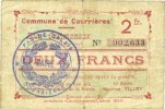 BILLETS DE NECESSITE FRANCAIS 2 francs Courrières (62). Commune. Billet. émission mars 1915 -