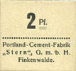 ALLEMAGNE - BILLETS DE NECESSITE (1914-1923) A - J 2 pf Finkenwalde (Zdroje, Pologne). Portland Cement-Fabrik G.m.b.H. Billet. -